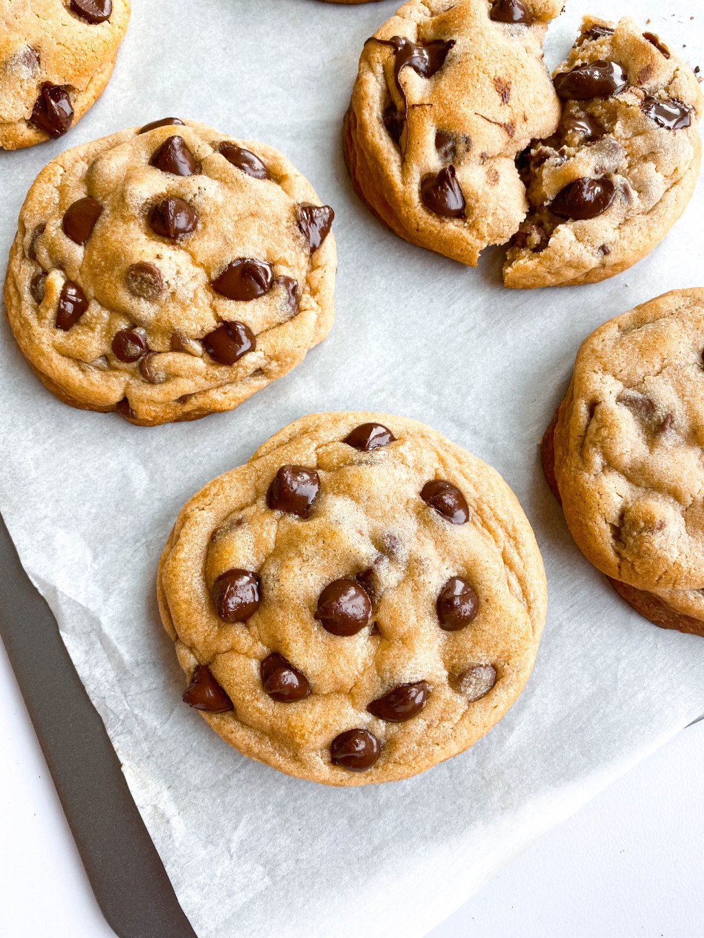 The Thickest and Gooiest Chocolate Chip Cookies